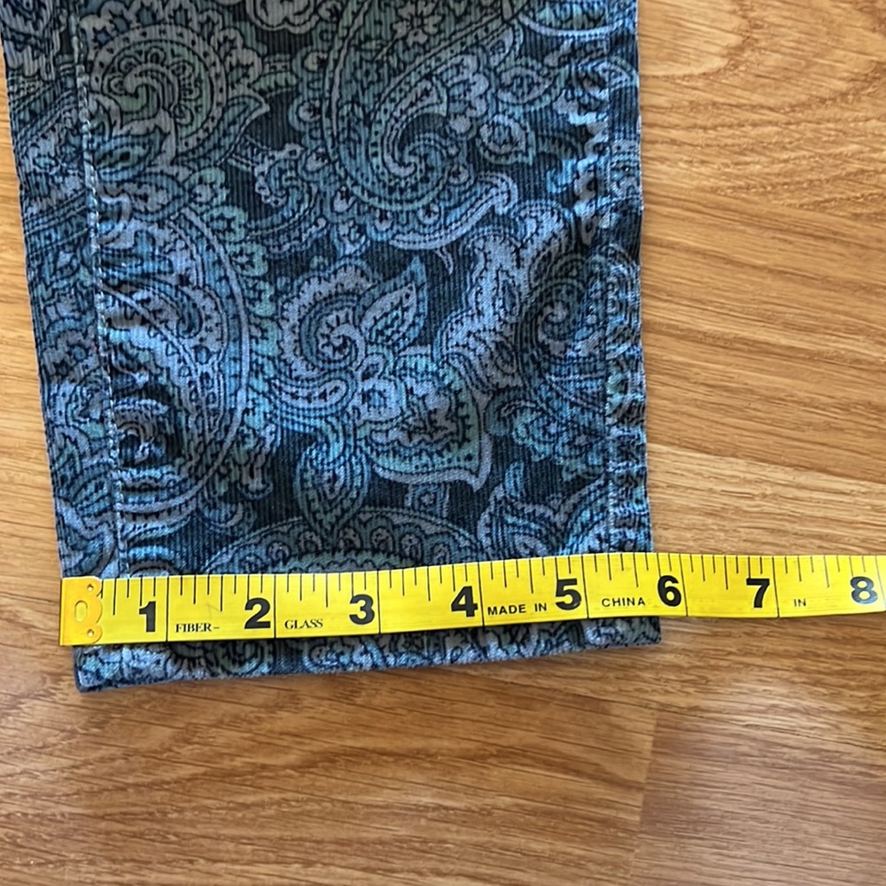 Floral Print Prana Mid Rise Stretch Skinny Corduroy Jeans size 4 - Picture 14 of 14
